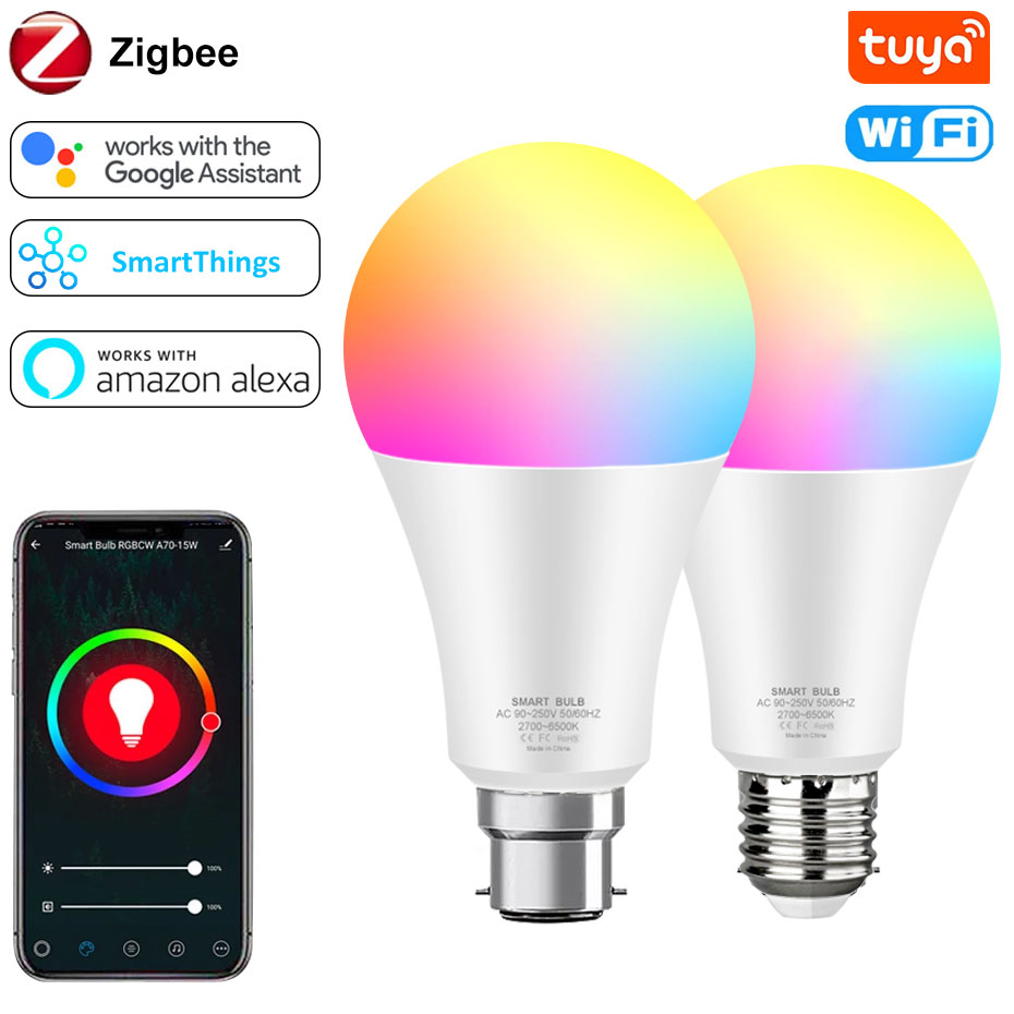 Zigbee-Ʈ LED  E27 B22  18W RGB  ..
